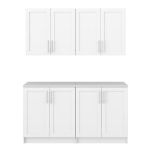 Prepac 4pc Elite Storage Cabinet Set with Panel Doors White - 1 of 4