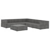 vidaXL Gray Poly Rattan 6-Piece Patio Lounge Set with Dark Gray Cushions - Outdoor Furniture with Powder-Coated Steel Frame for Garden and Patio - 3 of 4