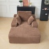 WJSHOME Oversized Chaise Lounge Chair Indoor, Plush Corduroy Boneless Sofa Bed, Cloud Reading Chair with Throw Pillow for Living Room - 3 of 4