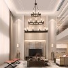 Wagon Wheel Chandelier 27-Light 3-Tiers Round Farmhouse Chandelier Light Fixture for Dining Room Kitchen Living Room - 2 of 4