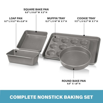 Gotham Steel Grey 5 Piece Nonstick Bakeware Set