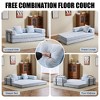 Whisen Sectional Compression Sofa Bed & Floor Futon Couch with Convertible Folding Design, Pillows and Armrests - 2 of 4