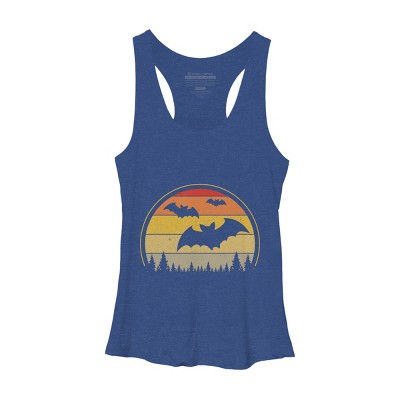 Women's Design By Humans Vintage Retro Vampire Bats Halloween Costume By Chos Racerback Tank Top