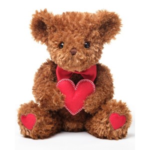 Bearington I Love You More Valentines Teddy Bear with Red Big Heart, 6 Inches Brown Fluffy and Adorable Bear - 1 of 4
