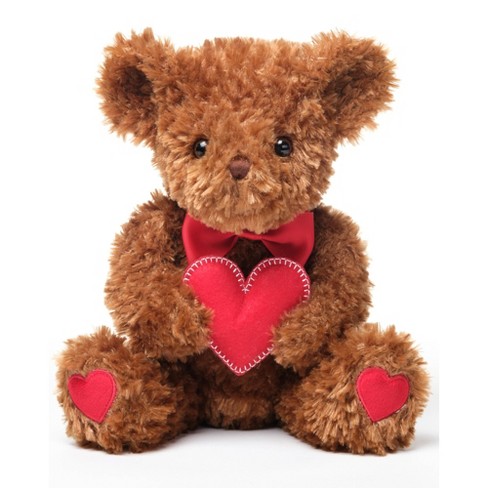 I Love You More Valentines Teddy Bear With Red Big Heart 6 Inches Brown Fluffy And Adorable Bear Target