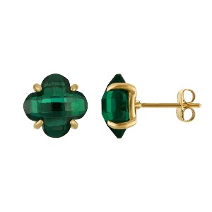 Designs By Gioelli 10K Gold Gemstone Clover Stud Earrings - 1 of 2
