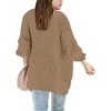 Girls Open Front Long Sleeve Cardigan Color Block Knit Oversized Kids Sweaters Cardigan Coat - 2 of 2