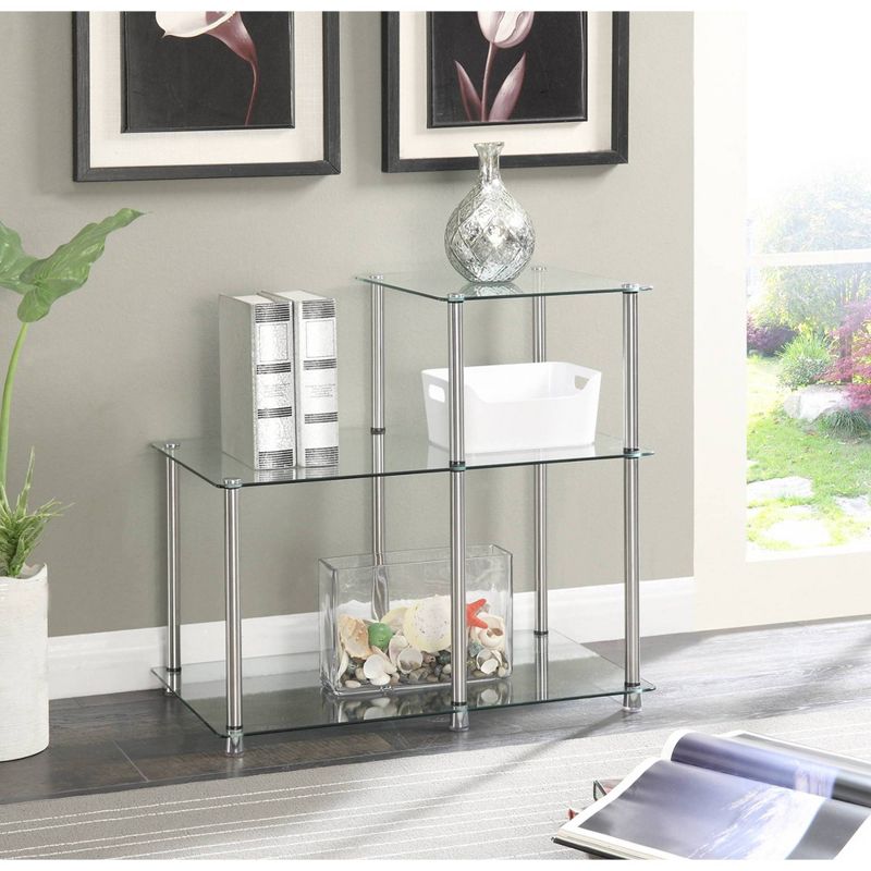 Classic Glass 3 Tier Step End Table Clear Glass - Breighton Home, 3 of 6