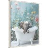 Amanti Art Blue Blossom Elephant Bath by Niky Rahner Framed Canvas Wall Art - 2 of 4