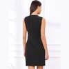 INSPIRE CHIC Women's Office Round Neck Sleeveless Zipper Front Midi Dress - 3 of 4