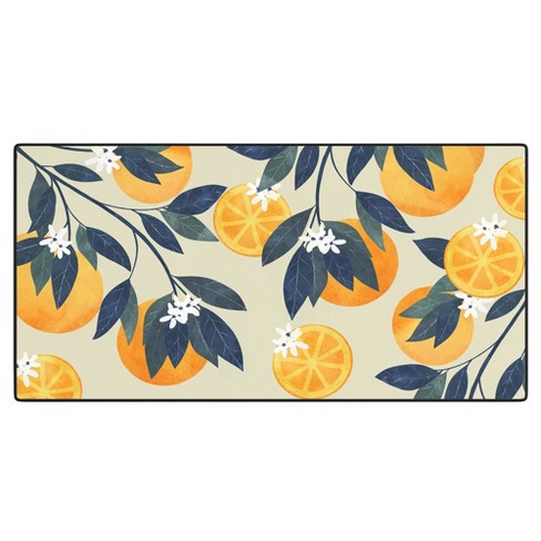 El buen limon Oranges branch and flowers Desk Mat -Deny Designs - image 1 of 4