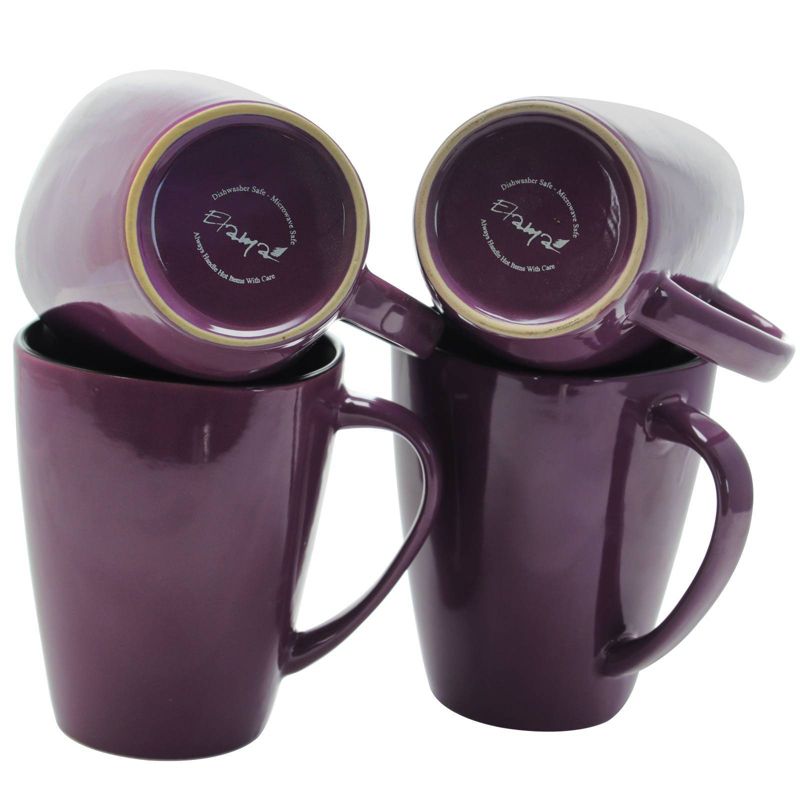 14oz 6pk Berry Heart Coffee Mugs Purple - Elama, 3 of 6