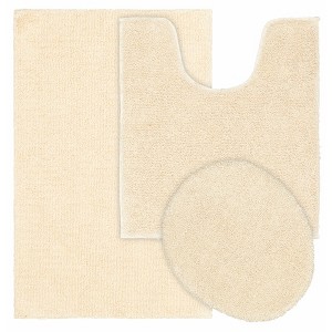 Queen Cotton 3pc Washable Bath Rug Set - Garland Rug - 1 of 4