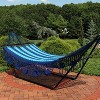 Sunnydaze Heavy-Duty Deluxe Hand-Woven Cotton American-Style Mayan Hammock with Spreader Bars - 770 lb Weight Capacity - Blue - 4 of 4