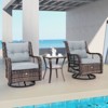 Costway 3 PCS Patio Furniture Set Rocking Chairs Set of 2 with Glass Top Side Table - 4 of 4