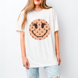 Simply Sage Market Women's Smiley Face Peaches Short Sleeve Graphic Tee - 1 of 4