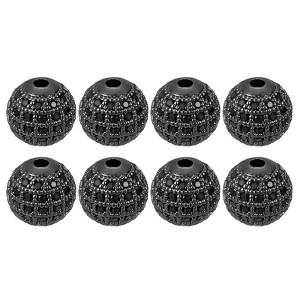 Unique Bargains Round Brass Rhinestone DIY Bracelets Earrings Charm Spacer Beads 8 Pcs - 1 of 4
