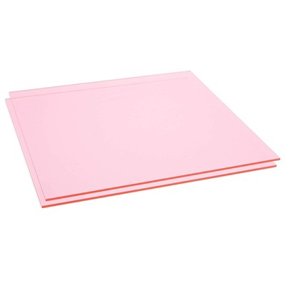 Okuna Outpost 2 Pack Translucent Pink Cast Acrylic Sheet, 1/8 Inch Thickness (12x12 in)