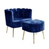 ChaletPosh Velvet Chair with Stool - 2 of 4