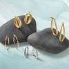 Black Bow Jewelry 2mm Twisted Oval Hoop Earrings in 10k Yellow Gold & Rhodium, 29mm - 3 of 4