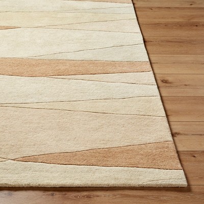 Mulhouse 5' x 8' Dark Brown and Light Beige Wool Tufted Area Rug
