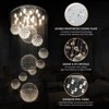 Ludomide Modern 11-Sphere Spiral Foyers Chandelier, 13 Lights Flush Mount Ceiling Light for High Ceilings, Villas Entryway, Dia 31.5" x H110" - 3 of 4