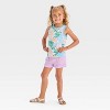 Toddler Girls' Palm Printed Tank Top - Shirt - Cat & Jack™ Cream - 3 of 3