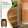 Chic Crate - Outsunny Raised Garden Bed with Trellis, 58" Outdoor Wooden Planter Box with Wheels, for Vine Plants Flowers Climbing and Planting, Brown - 3 of 4
