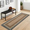 Indoor Modern Machine Washable Geometric Bordered Area Rugs - Soft Non Slip Floor Carpet for Home Office - 2 of 4