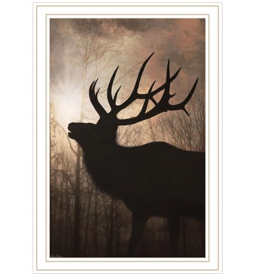 HomeRoots Elk Sunrise White Framed Print Wall Art