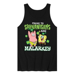 Men's - SpongeBob Squarepants - Prone To Shenanigans And Malarkey Graphic Tank Top - 1 of 4
