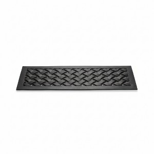 HomeRoots Set Of Six Black Lattice Outdoor Rubber Stair Treads - 1 of 4