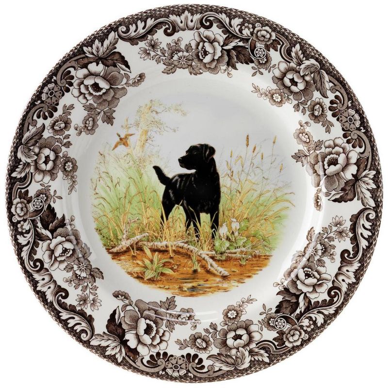 Spode Woodland 8” Dinner Plate, Perfect For Thanksgiving And Other Special Occasions, Made In England, Dog Motifs, 1 of 3