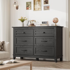 Garvee 6 Dresser for Bedroom, 47.2" Wide Drawer Dresser with Storage Freestanding, Wooden Closet Storage Chest for Living Room, Bedroom - 1 of 4
