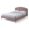 Omax Decor,Bella Modern Fabric Upholstered Queen Platform Bed in Ash Rose Pink - 2 of 4