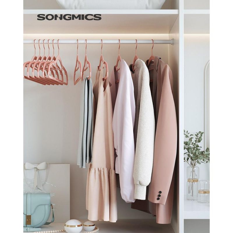 SONGMICS Coat Hangers Non-Slip Clothes Hangers Space-Saving Plastic Hangers 360°Swivel Rose Gold Hook, 2 of 8