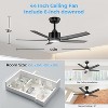 TALOYA 44 in. LED Indoor Black Ceiling Fan with Light and Remote, Reversible DC Motor, 5 Blades and 3 CCT Light Kit - 2 of 4