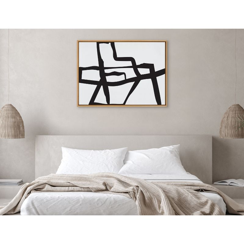 Kate &#38; Laurel All Things Decor 31.5&#34;x41.5&#34; Sylvie Bold Abstract Black Stroke Framed Wall Art by The Creative Bunch Studio Natural, 5 of 7