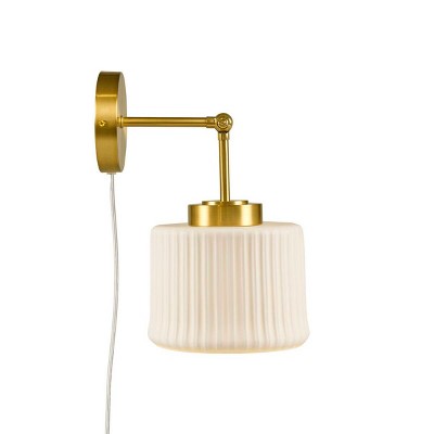 VYNXARIA Wall Lights, Adjustable Gold Swing Arm Sconce