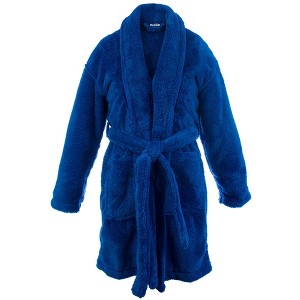 BC BARE COTTON Shawl Robe Microfiber Plush Fleece Bathrobe - 1 of 4