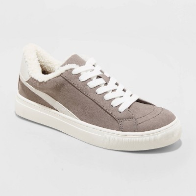 sherpa lined slip on sneakers