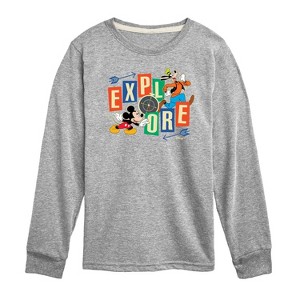 Boys' - Disney - Mickey & Pluto Long Sleeve Graphic T-Shirt - 1 of 4