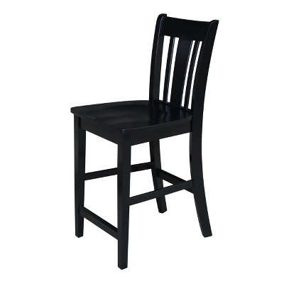 San Remo Solid Wood 24" Black Counter Height Stool
