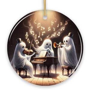 Ghostly Triumvirate Musical Prodigies Ornament, Whimsical Horror Musicians Unique Halloween Tree Gift| OrnamentallyYou - 1 of 4