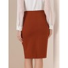 INSPIRE CHIC Women's Work Ruched High Waist Midi Pencil Skirt - 3 of 4