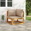 vidaXL Solid Acacia Wood Corner Sofa with Taupe Cushions - Modular Design for Configurable Outdoor Sectional - Durable - 2 of 4