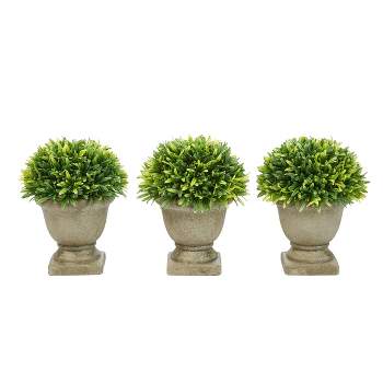 Pure Garden Set of 3 Matching Realistic Topiary Arrangements for Indoor Home or Office