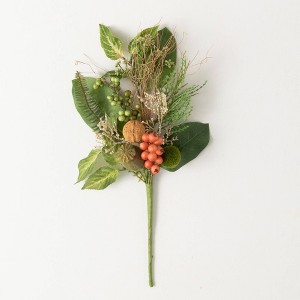 Sullivans Artificial Foraged Berry & Pod Pick 17.5"H; Green - 1 of 2
