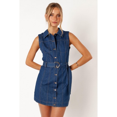 Petal and Pup Womens Parker Mini Dress - Denim 12