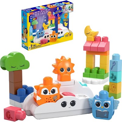 MEGA BLOKS Fisher- Price Rise & Snooze Night Light Sensory Block Toy 30pc